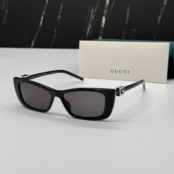 NEW GG1681S 001 GUCCI BLACK CAT EYE WOMEN GUCCI SUNGLASSES - Picture 1 of 11